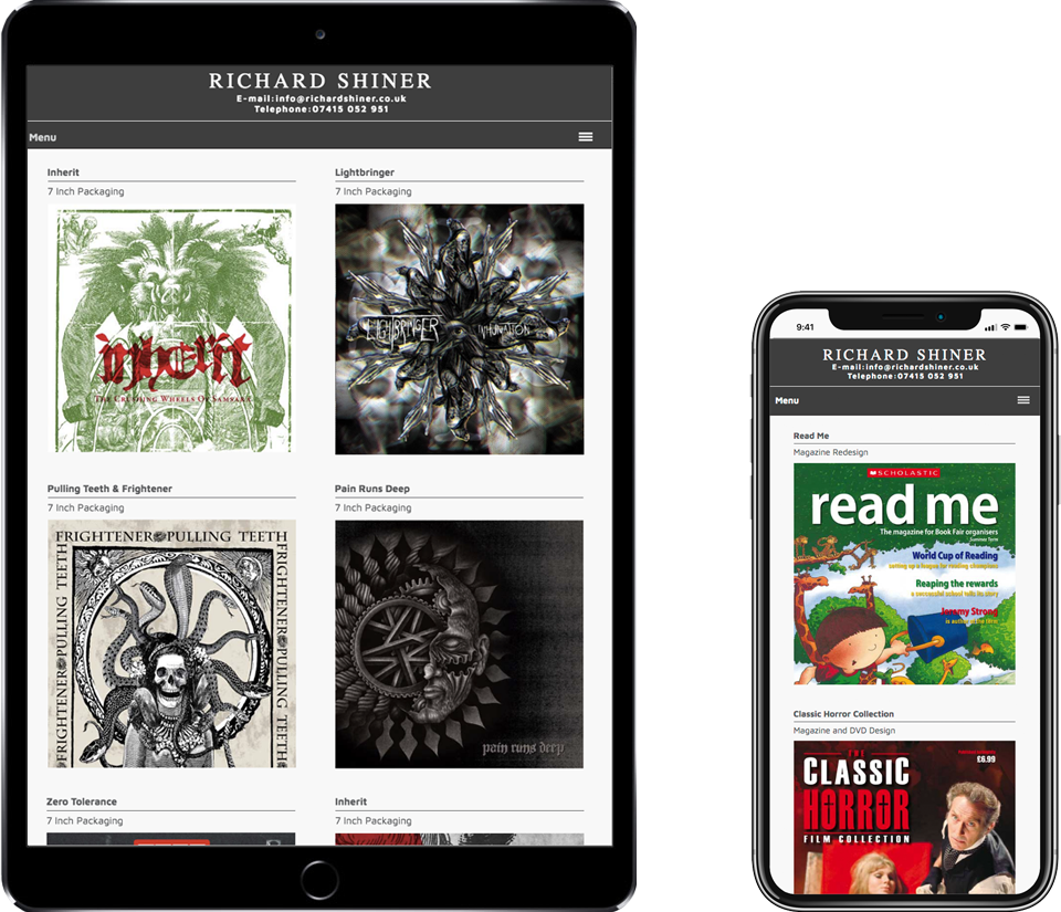 Richard Shiner Website IPad and IPhone